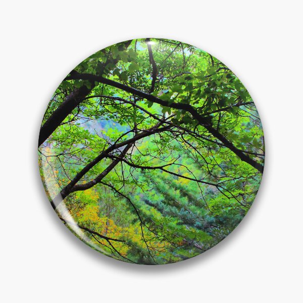 Item preview, Scenery from Eremo di Soffiano near Sarnano in the Sibillini Mountains with trees, foliage, trunks designed and sold by Kristina Drozd.