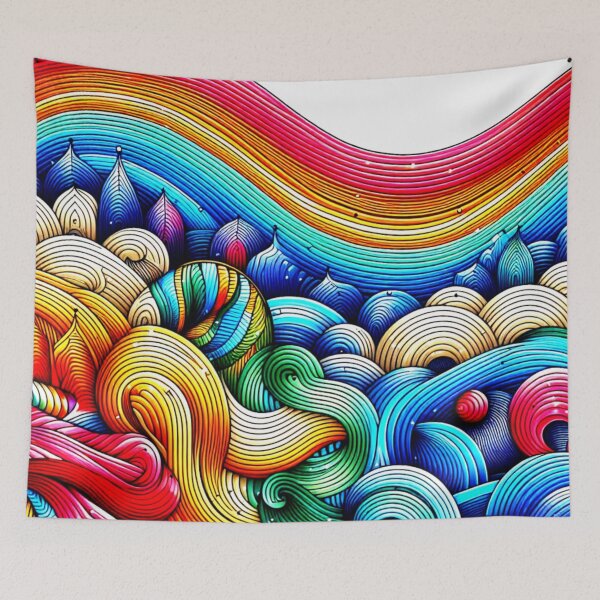 Item preview, Rainbow Strips- colourful vibrant pattern designed and sold by LoveDesignMania.
