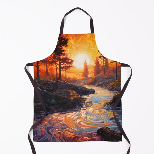 Item preview, Red impressionistic autumn landscape designed and sold by Red Witch Art.