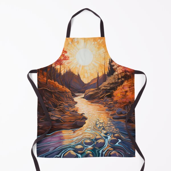 Item preview, Red impressionistic autumn landscape designed and sold by Red Witch Art.