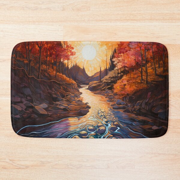 Item preview, Red impressionistic autumn landscape designed and sold by Red Witch Art.