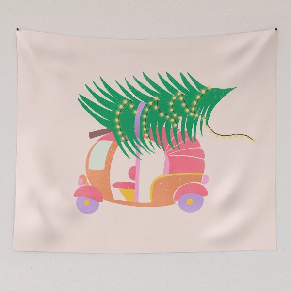 Item preview, Pink Christmas rickshaw designed and sold by Home Cyn Home.