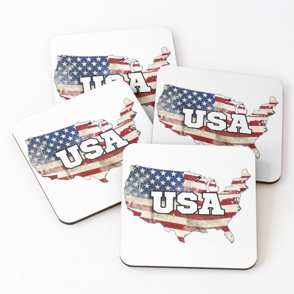 Item preview, USA Continental Map colored with distressed American Flag designed and sold by AmericaFreedom.