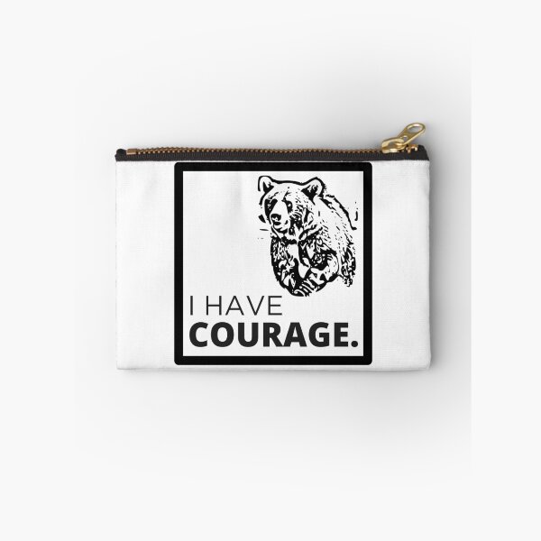 Item preview, "I have courage" - Positive affirmation with bear artwork on designed and sold by ExtraMessages.