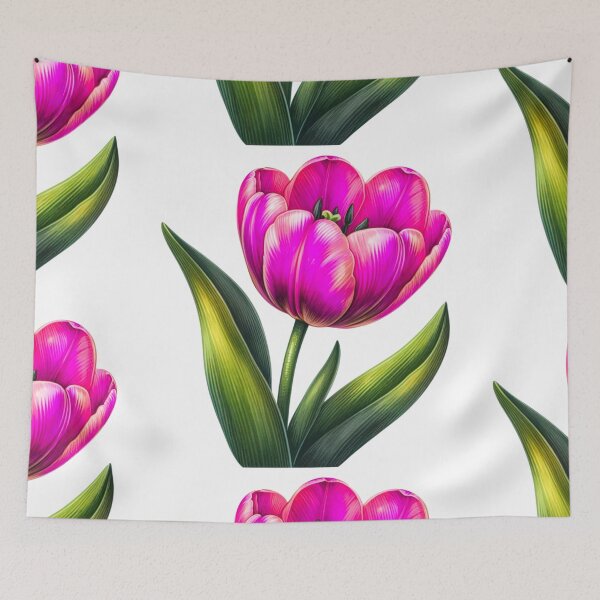 Artikelvorschau, Rosa Tulpen-Aquarellmalerei entworfen und verkauft von Star-Fragment.