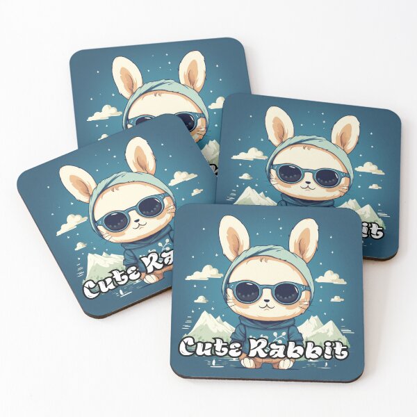 Item preview, Cartoon bluey christmas,Merry Christmas And Happy New Year, With Cute Little Rabbit wearing glasses. designed and sold by DeepDrop Studio.