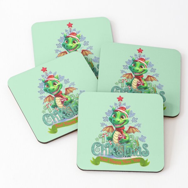Item preview, Little dinosaur carrying a Christmas gift and merry christmas and happy new year  designed and sold by ShabayekShop.