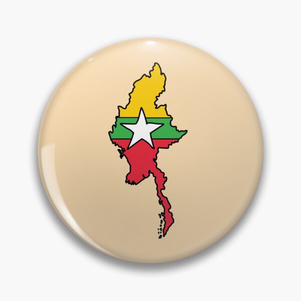 Item preview, Myanmar country shape flag designed and sold by Rachael Taylor.