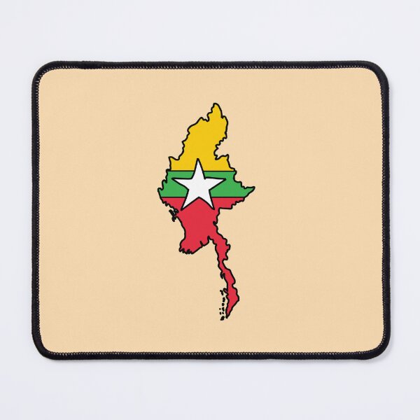 Item preview, Myanmar country shape flag designed and sold by Rachael Taylor.