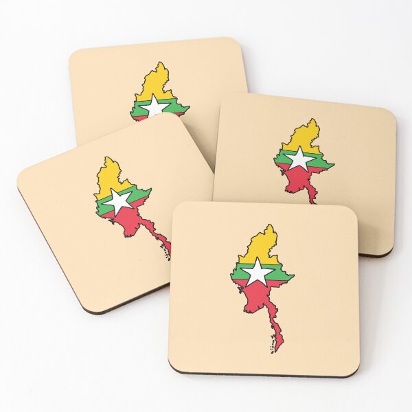 Item preview, Myanmar country shape flag designed and sold by Rachael Taylor.