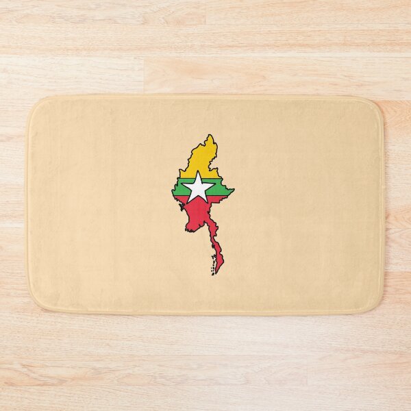 Item preview, Myanmar country shape flag designed and sold by Rachael Taylor.