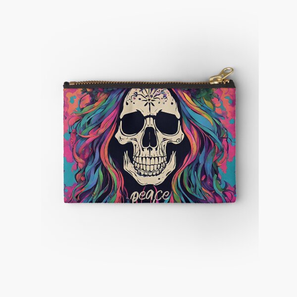 Item preview, Hippie Bones: Peace, Love, and Botanical Skull designed and sold by inkArtistryfine.