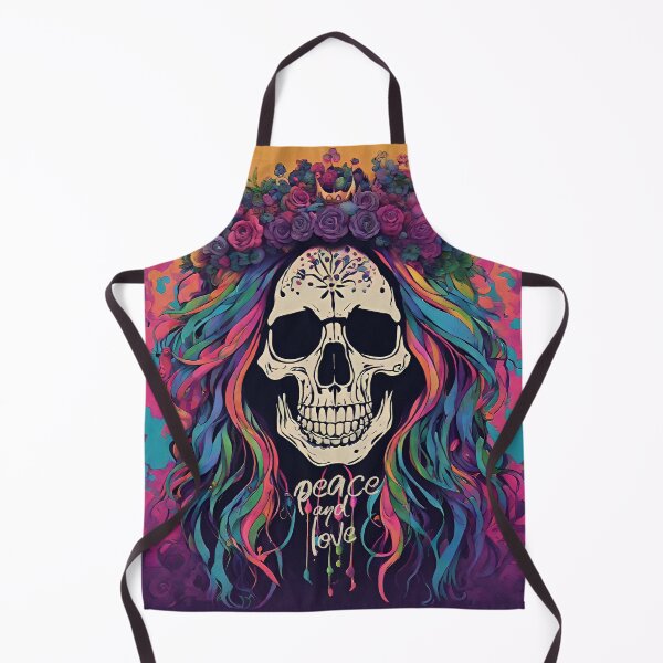 Item preview, Hippie Bones: Peace, Love, and Botanical Skull designed and sold by inkArtistryfine.
