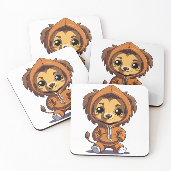 Item preview, Cute anime lion wearing hoodie designed and sold by hermeneutic.