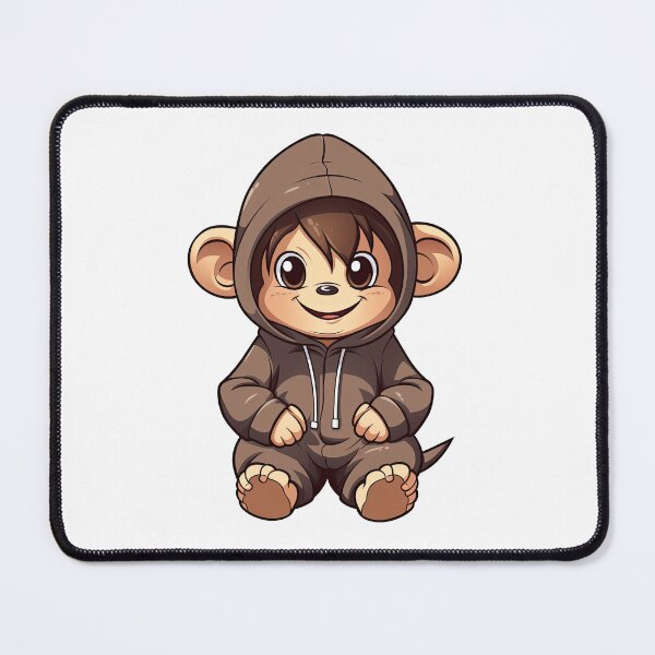 Item preview, Cute anime monkey wearing hoodie designed and sold by hermeneutic.