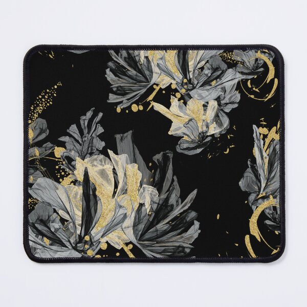 Item preview, Black and gold Abstract floral pattern  designed and sold by Mercedes P.