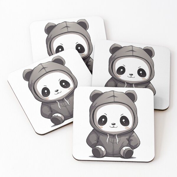 Item preview, Cute anime panda wearing hoodie designed and sold by hermeneutic.