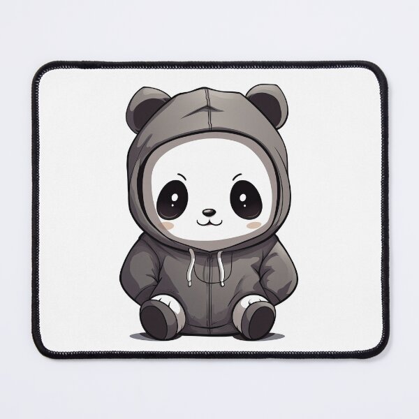 Item preview, Cute anime panda wearing hoodie designed and sold by hermeneutic.