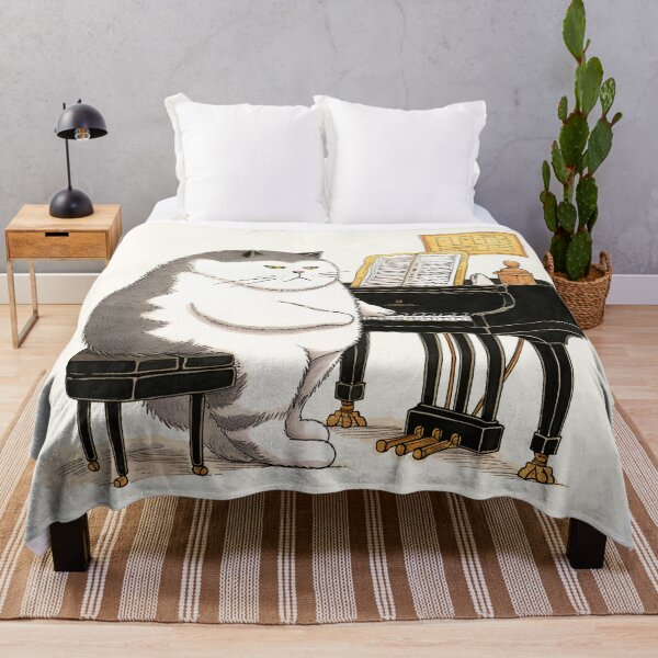 Item preview, cat playing piano designed and sold by ururuty.