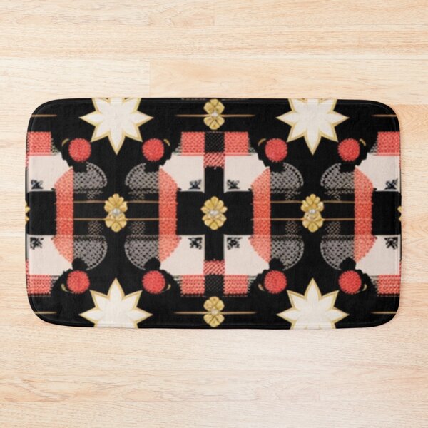 Item preview, Preppy peach and black star pattern  designed and sold by Roxburylane.