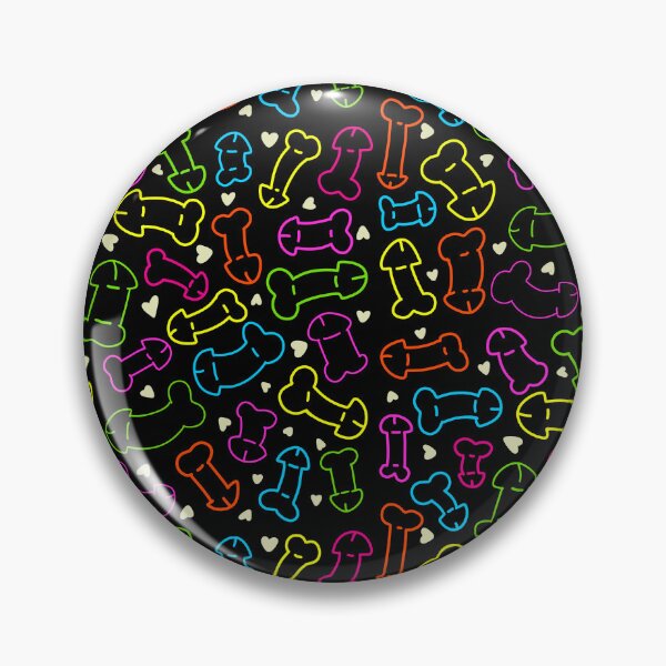 Item preview, NEON PENIS HEARTS PATTERN MASK BLACK designed and sold by aydapadi.