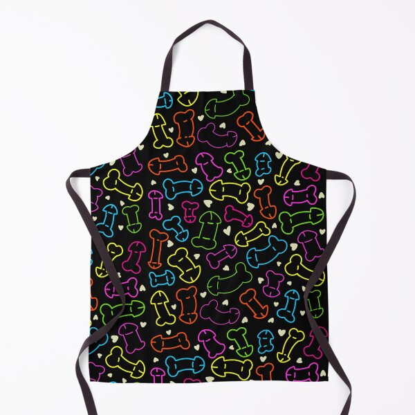 Item preview, NEON PENIS HEARTS PATTERN MASK BLACK designed and sold by aydapadi.
