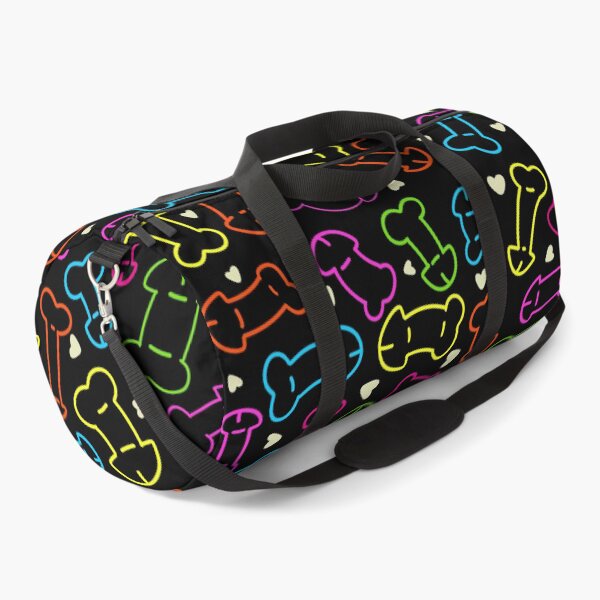 Item preview, NEON PENIS HEARTS PATTERN MASK BLACK designed and sold by aydapadi.