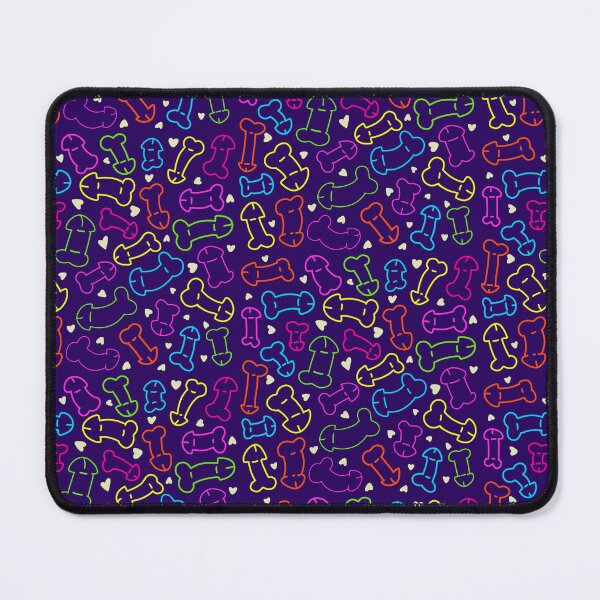 Item preview, NEON PENIS HEARTS PATTERN MASK PURPLE designed and sold by aydapadi.