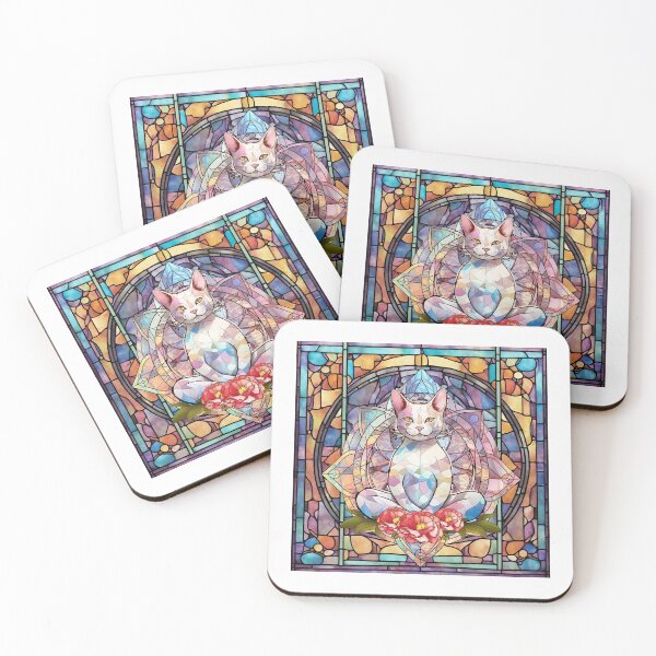 Item preview, Stained Glass Yoga Cat , Yoga Cats Gift, Yoga Position designed and sold by danaJG.