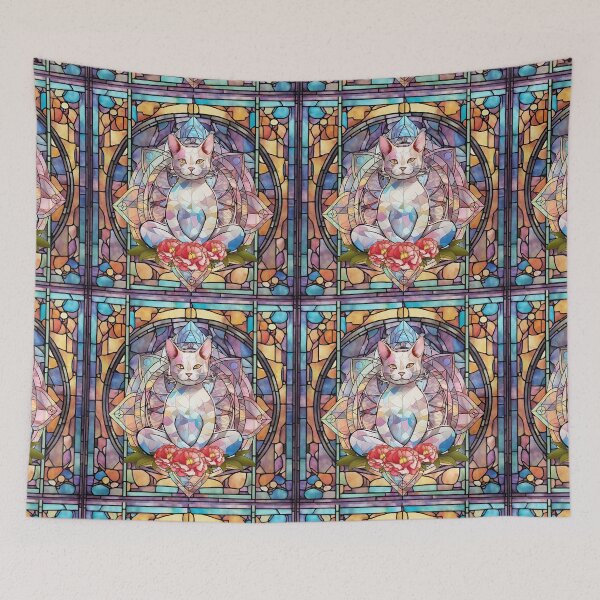 Item preview, Stained Glass Yoga Cat , Yoga Cats Gift, Yoga Position designed and sold by danaJG.