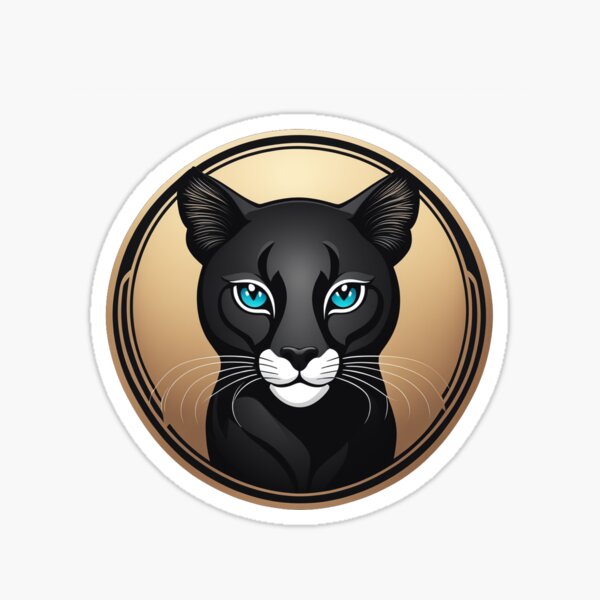 Vista previa del artículo con la obra «Puma negro Pegatina», diseñado y vendido por the-cc.