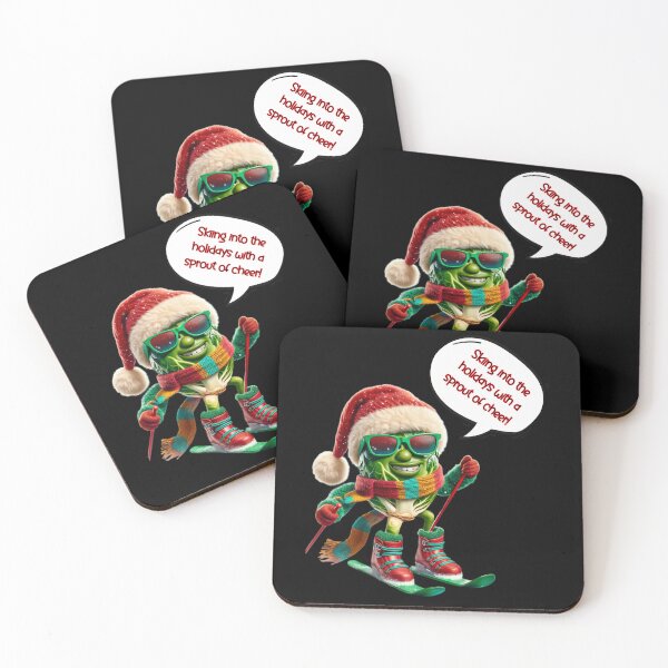 Item preview, Brussels christmas Skiing into the holidays with a sprout of cheer!  designed and sold by ArtFeverShop.