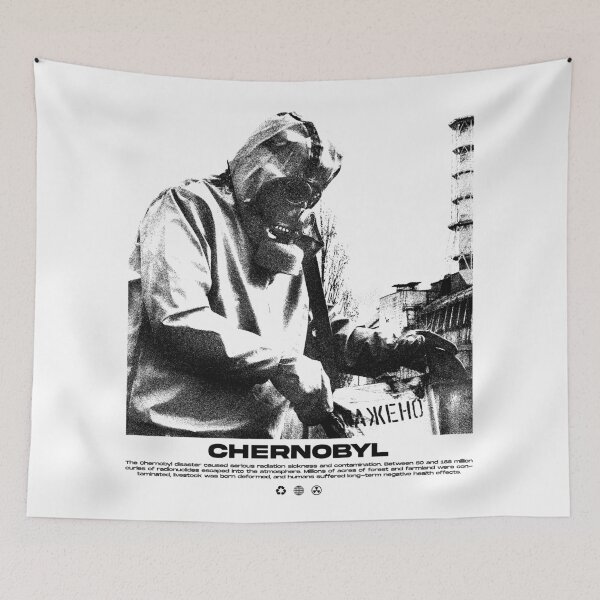 Aperçu de l'œuvre Masque de rayonnement de Tchernobyl pour homme, conception graphique créée et vendue par FriskySloths.