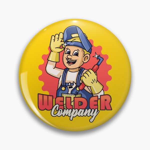Item preview, Welder Company, a male cartoon retro mascot using workshop welding equipment designed and sold by Kevyn Adha.
