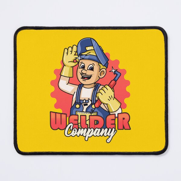 Item preview, Welder Company, a male cartoon retro mascot using workshop welding equipment designed and sold by Kevyn Adha.