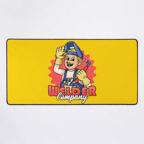 Item preview, Welder Company, a male cartoon retro mascot using workshop welding equipment designed and sold by Kevyn Adha.