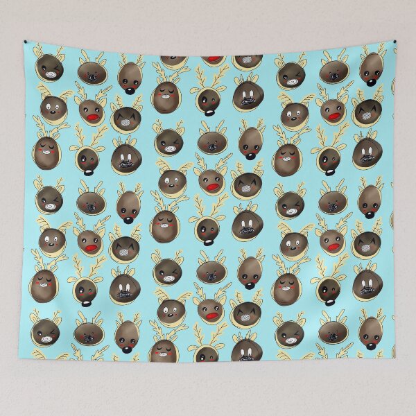 Item preview, Reindeer with blue background  designed and sold by missmann.