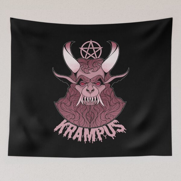 Item preview, Merry Krampus Horror Christmas Demon with Occult Symbol designed and sold by ObsidianDaz.