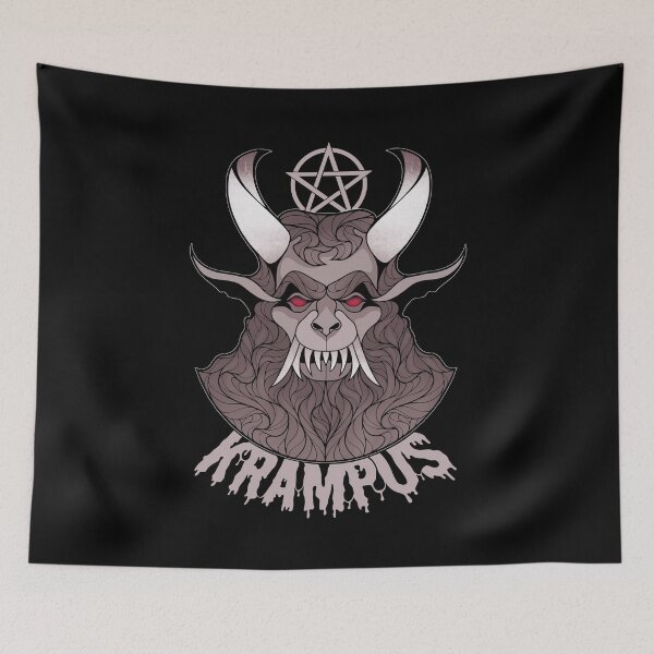 Item preview, Merry Krampus Horror Christmas Demon with Occult Symbol designed and sold by ObsidianDaz.