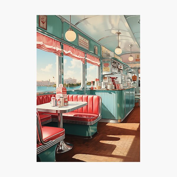 Item preview, Sunny Retro Diner Art Poster designed and sold by KoosGagiano.