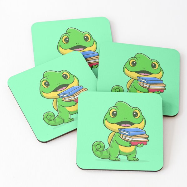 Item preview, Bookworm Chameleon: Cute Chameleon with Book Cartoon Vector Icon Illustration designed and sold by hjian8219.