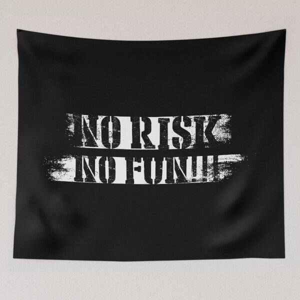 Item preview, No Risk No Fun Quote Typography Graffiti designed and sold by FriskySloths.