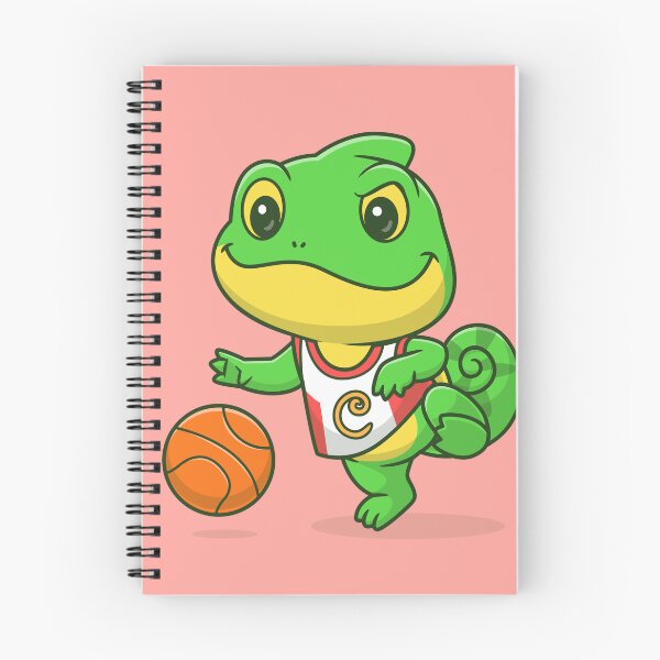 Item preview, Hoops Harmony: Cute Chameleon Playing Basketball Vector Icon Illustration designed and sold by hjian8219.