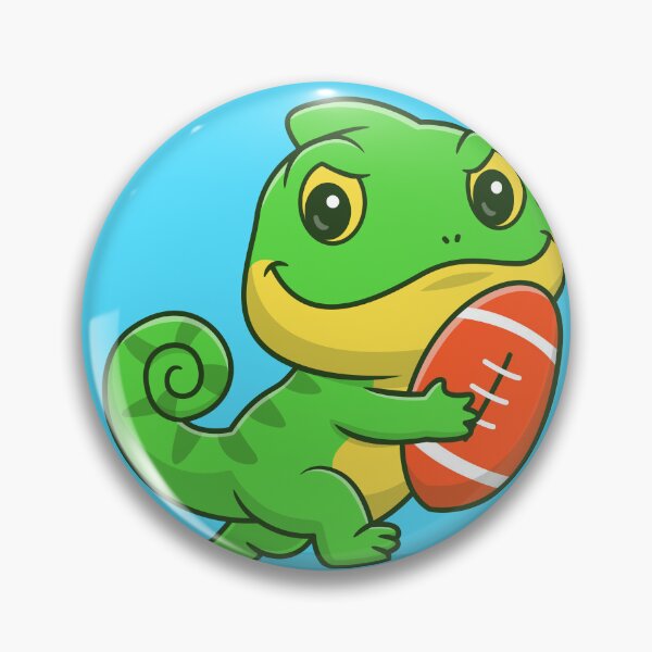 Item preview,  "Rugby Rascal: Cute Chameleon Playing Rugby Ball Vector Icon Illustration" designed and sold by hjian8219.