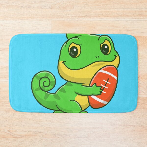 Item preview,  "Rugby Rascal: Cute Chameleon Playing Rugby Ball Vector Icon Illustration" designed and sold by hjian8219.