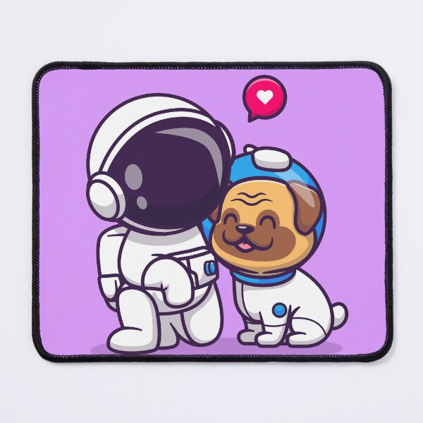 Item preview, Space Companions: Cute Astronaut with Pug Dog Cartoon Vector Icon Illustration designed and sold by hjian8219.