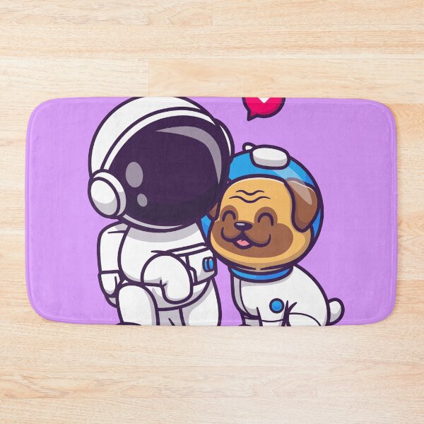 Item preview, Space Companions: Cute Astronaut with Pug Dog Cartoon Vector Icon Illustration designed and sold by hjian8219.