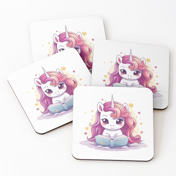 Item preview, Cute unicorn reading a book designed and sold by HappyStickBike.