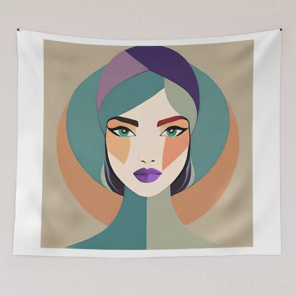 Item preview, Beautiful woman's face with geometric lines  designed and sold by fotofeast.