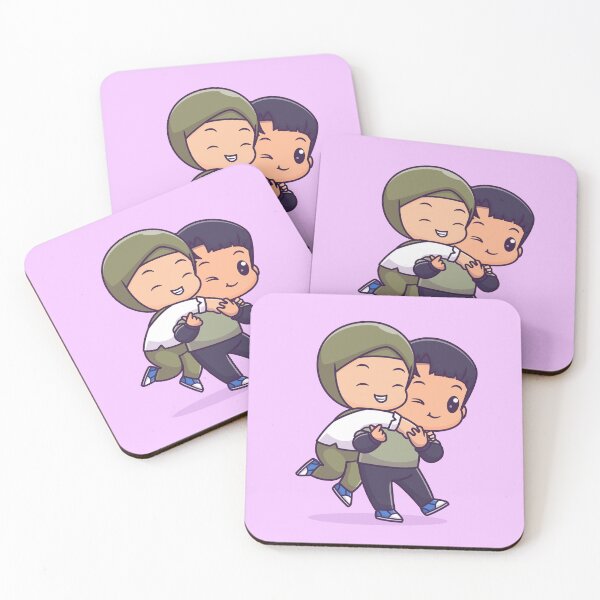 Item preview, "Nature Stroll: Cute Couple with Boy Carrying Girl in Hijab Cartoon Vector Illustration designed and sold by hjian8219.